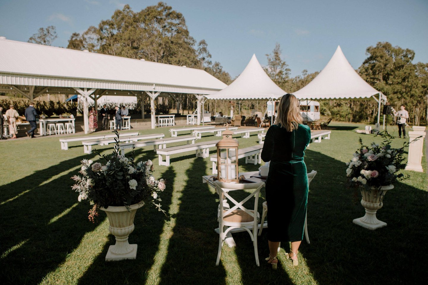 Pagoda marquees and the pavilion on the Croquet Lawn
